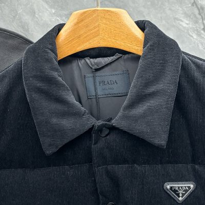 Prada Black Corduroy Cropped Down — 11