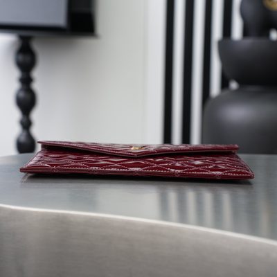 Saint Laurent Paris Matelassé Patent-Leather Clutch — 6