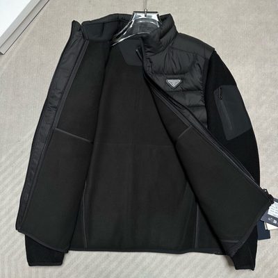 Prada padded nylon-front wool hybrid jacket — 6