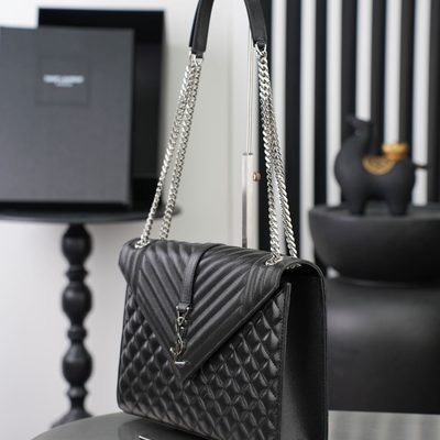 Saint Laurent Medium Envelope Matelassé Shoulder Bag — 3