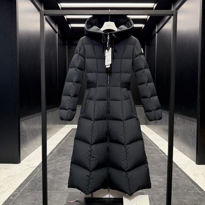 Moncler Faucon Long Down Jacket in black