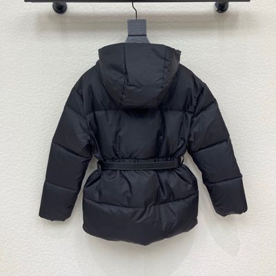 Prada Women's Re-Nylon Belted Hooded Short Puffer Jacket — 6