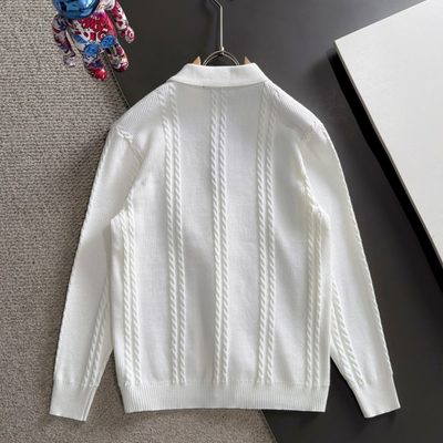 Burberry long-sleeve cable-knit polo sweater — 9
