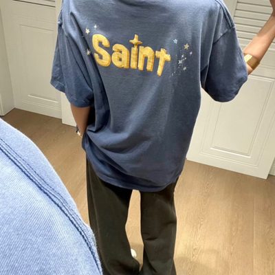SAINT Mxxxxxx x Disney Tinker Bell Navy short-sleeved t-shirt — 4