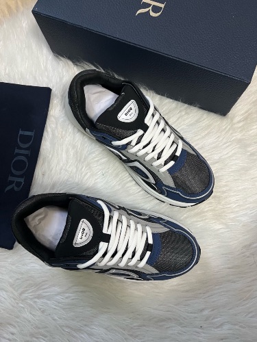 Dior B30 sneakers in anthracite gray and blue — 4