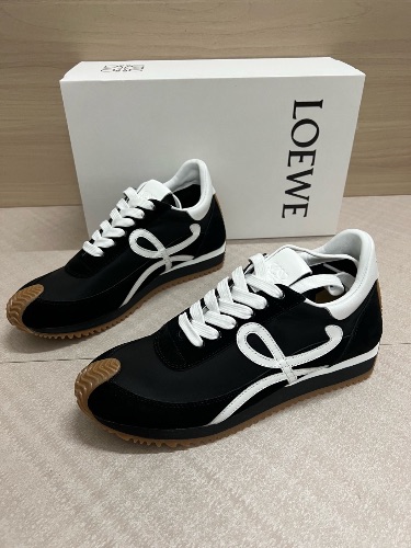 Loewe Flow Runner sneakers in black nylon and suede — 3