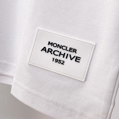 Moncler white cotton piquet polo shirt — 10