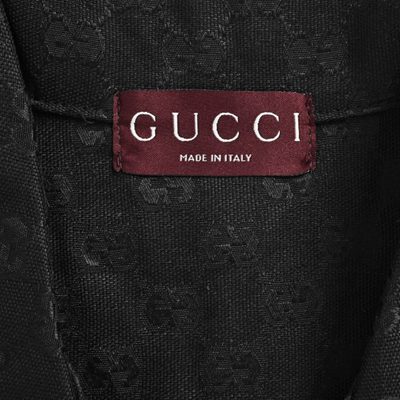 Gucci GG canvas linen-blend bowling shirt in black — 5