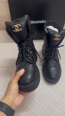 Chanel quilted lambskin combat boots — 5