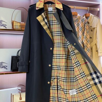Burberry check-collar trench coat — 5