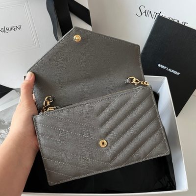 Saint Laurent Cassandre Envelope Chain Wallet — 7