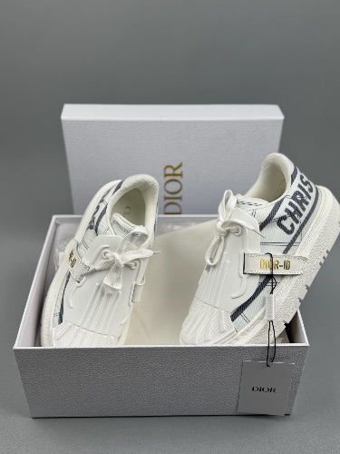 Christian Dior White and French Blue Technical Fabric Dior-ID sneakers