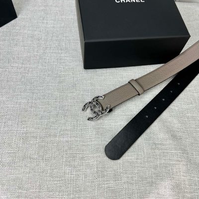 Chanel leather belt features a gold-tone CC buckle — 9