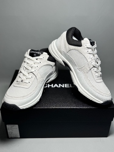 Chanel calfskin and mesh trainers — 4