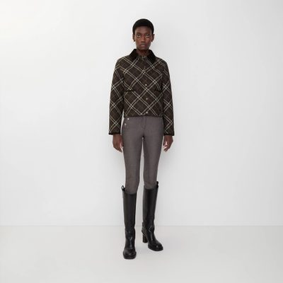 Burberry Oldham Check Quilted Jacket in the Moss Brown/Ink Grey — 6