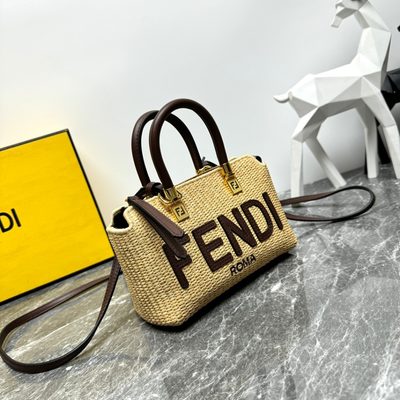 Fendi Raffia By The Way Mini Boston Bag (T) — 4