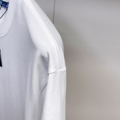 Prada white triangle-logo cotton T-shirt — 7