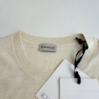Moncler off-white knitted short-sleeve top — 5