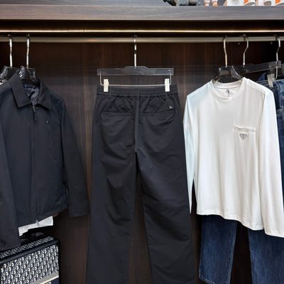 Burberry Hodson Reversible Jacket paired with matching trousers — 5