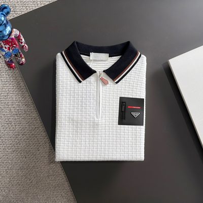 Prada long-sleeve knit polo sweater — 8