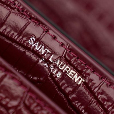 Saint Laurent Sunset Medium in Crocodile-Embossed Leather — 12