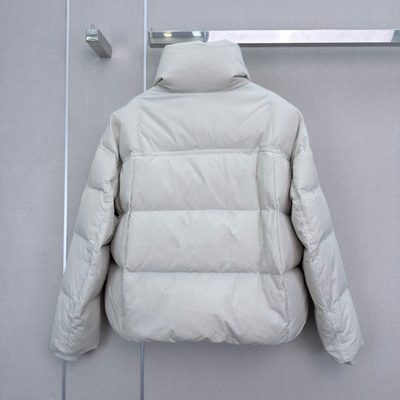 Prada white Re-Nylon cropped down puffer jacket — 7