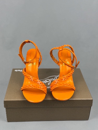 Christian Louboutin orange Mafaldina Spikes 100 sandals — 3