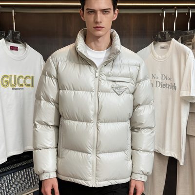 Prada shiny nylon puffer jacket