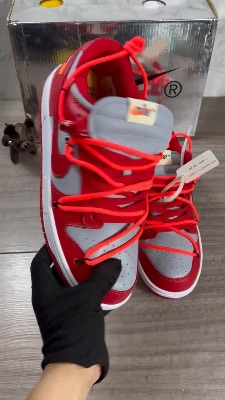 Nike Dunk Low Off-White University Red sneakers — 5
