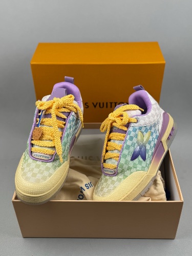 Louis Vuitton LV Skate Sneaker in a gradient Damier denim purple colorway