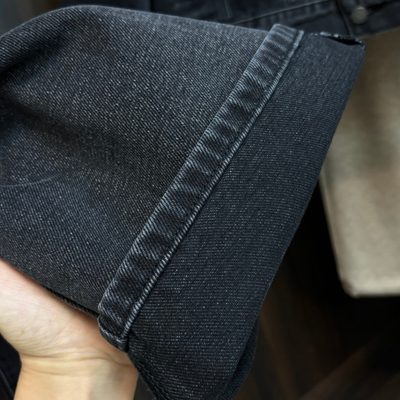 Gucci dark gray stone-washed cotton denim jacket and matching wide-leg jeans — 14