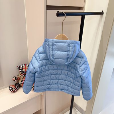 Burberry Kids Checker-tape Nylon Hooded Puffer Jacket — 6