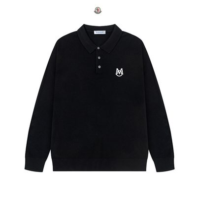 Moncler long-sleeve knit polo sweater — 3