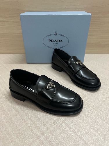 Prada Brushed Leather Loafers — 4