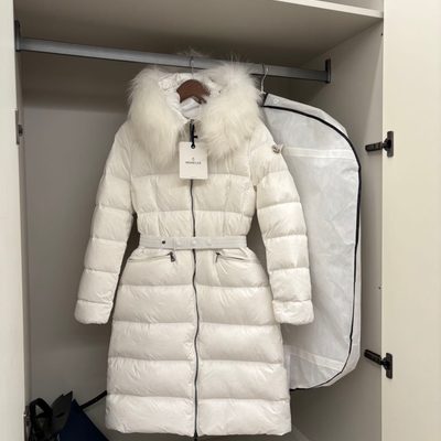 Moncler Boedic hooded shearling-trimmed long down jacket — 4