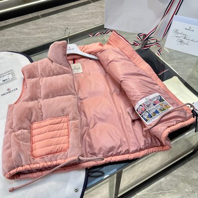 Moncler Arques Velvet Down Vest in a pink — 5