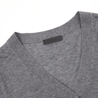 Prada fine-knit anthracite grey virgin wool V-neck cardigan — 3
