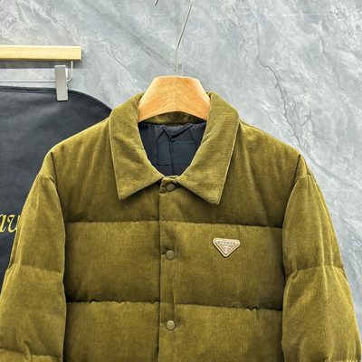 Prada Cotton Corduroy Down Puffer Jacket — 3