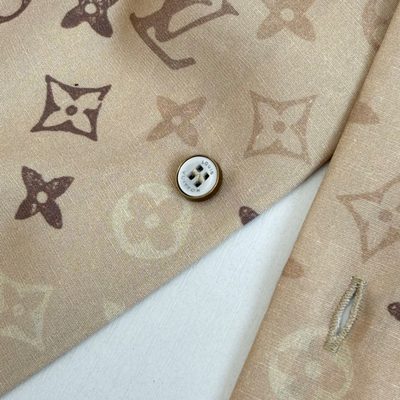 Louis Vuitton beige Monogram short-sleeved shirt — 9