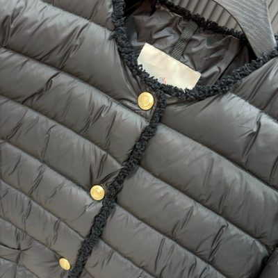 Moncler Fleurs Bouclé-Trimmed Short Down Jacket — 5