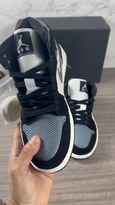 Nike Air Jordan 1 Mid Satin Smoke Grey sneakers — 5