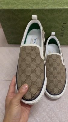 Gucci Tennis 1977 Slip-On sneakers in beige and ebony canvas — 5