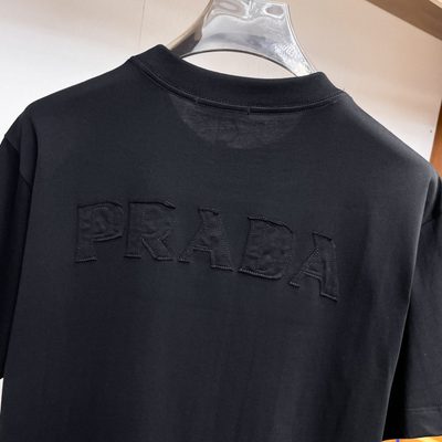Prada white triangle-logo cotton T-shirt — 9