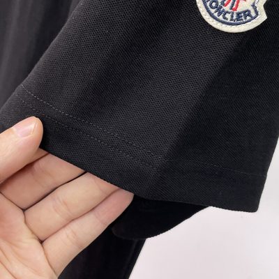 Moncler black and white cotton piquet polo shirt — 4