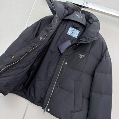 Prada Re-Nylon cropped down puffer jacket — 4