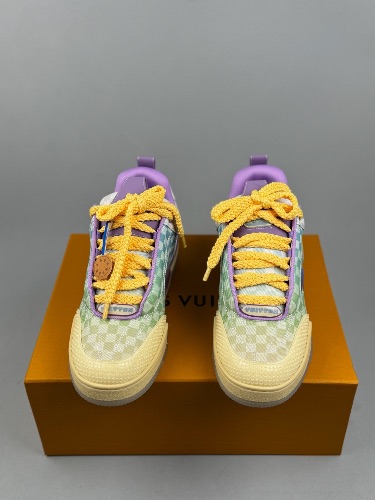 Louis Vuitton LV Skate Sneaker in a gradient Damier denim purple colorway — 3