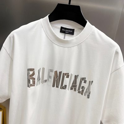 Balenciaga Black Cotton Oversized Tape Logo T-Shirt — 9