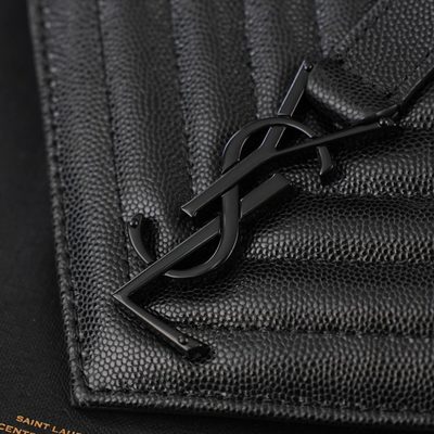 Saint Laurent So Black Mixed Matelassé Envelope Bag — 9