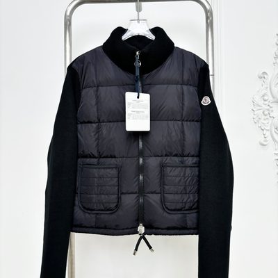 Moncler Square-Quilted Padded Wool Zip-Up Cardigan — 3