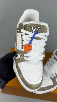 Louis Vuitton LV Trainer sneakers in Khaki Green Monogram Denim — 5